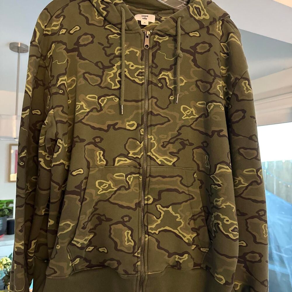 Unbranded Men's Green and Khaki Hoodie